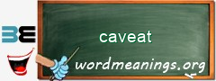 WordMeaning blackboard for caveat